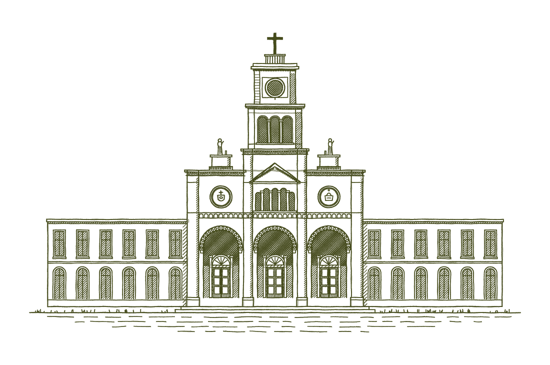 Ilustración a mano de la Parroquia Santa Gema Galgani