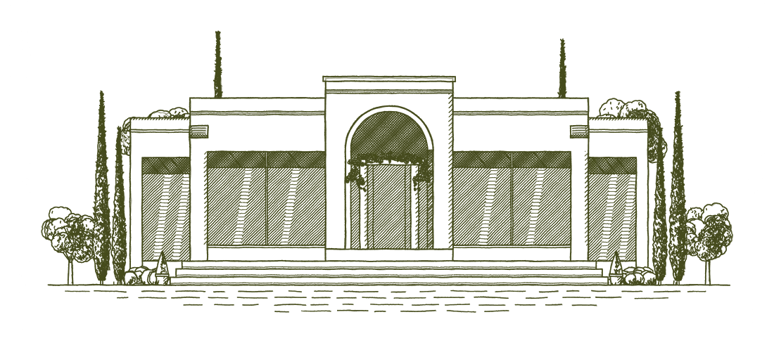 Ilustración a mano del Centro de Eventos Santa Catalina de Chicureo
